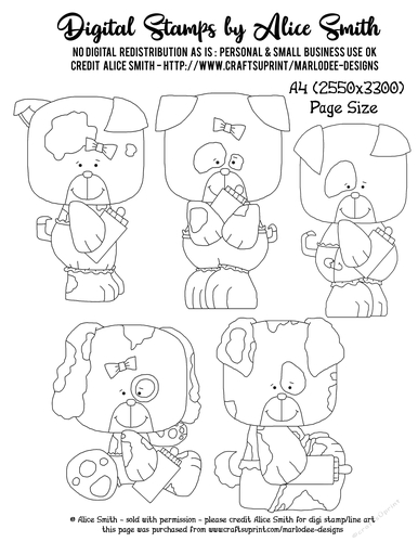 Baby Puppy Dogs - Digital Stamp Graphics