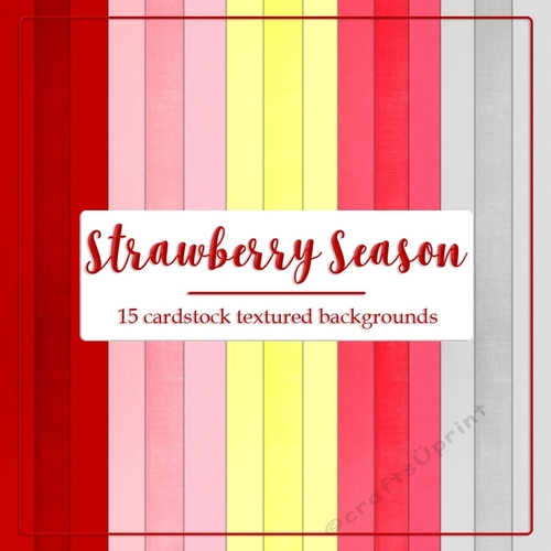 Strawberry Season - Cardstock Texture A4 Size Backgrounds