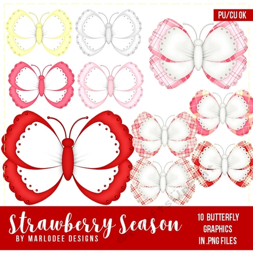 Strawberry Season - Butterfly Graphics