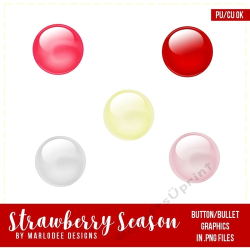 Strawberry Season - Button Graphics