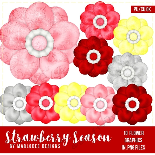 Strawberry Season - Flower Graphics {pkg 1}