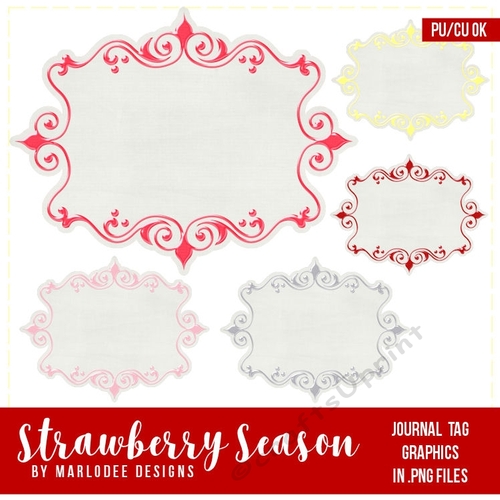 Strawberry Season - Blank Sentiment/ Journal Tag Graphics