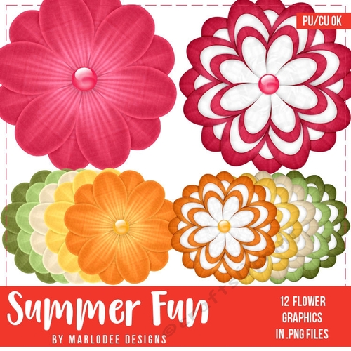 Summer Fun - Flower Graphics {set 2}