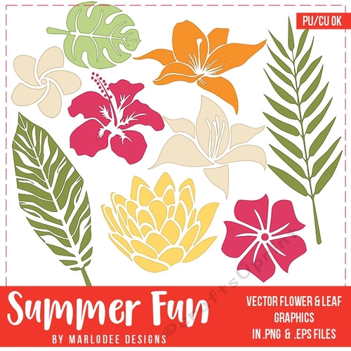 Summer Fun - Vector Tropical Flowers 