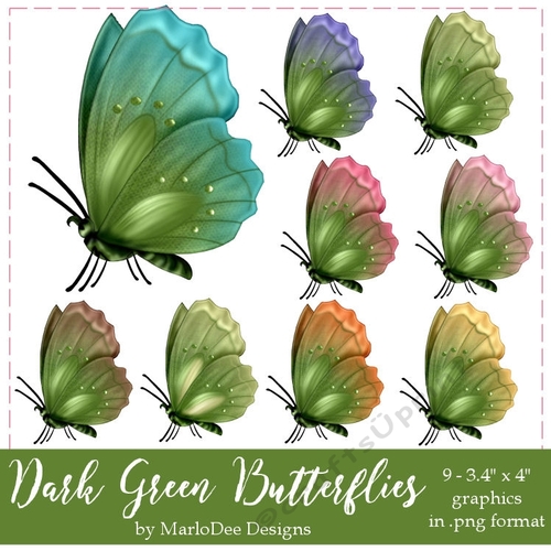 Dark Green Butterflies 