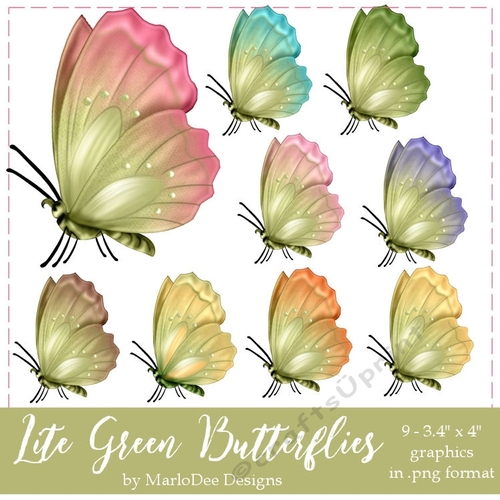 Light Green Butterflies 