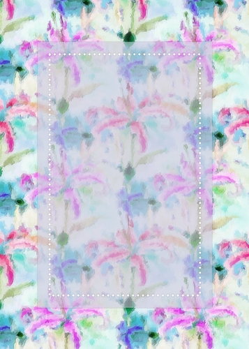 Summer Flowers Oil Painting Look with Vertical Sheer Topper - 5x7 Background