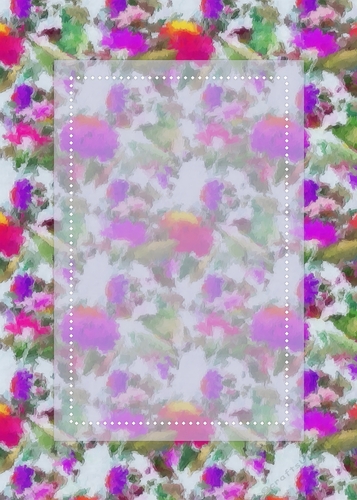 Violet Flowers Oil Painting Look with Vertical Sheer Topper - 5x7 Background