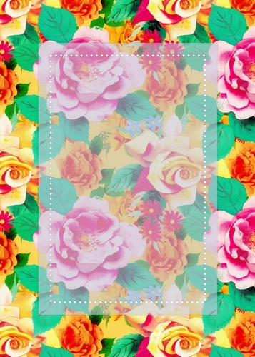Pink & Golden Roses with Vertical Sheer Topper - 5x7 Background