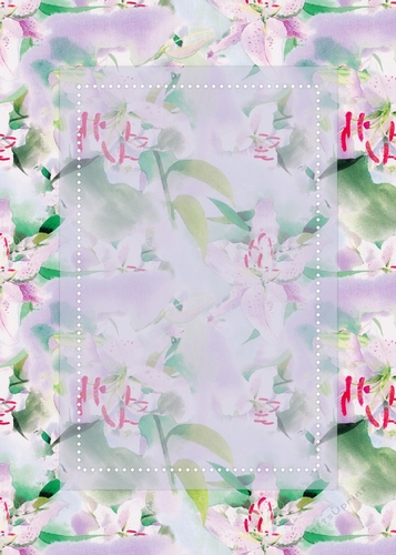 Light Purple Lily Flowers with Vertical Sheer Topper - 5x7 Background