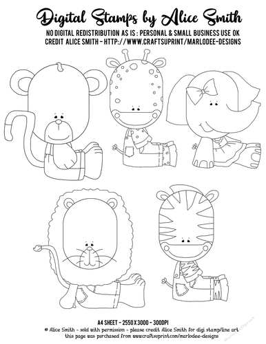 Day at the Zoo Animals - Digital Stamp Graphics