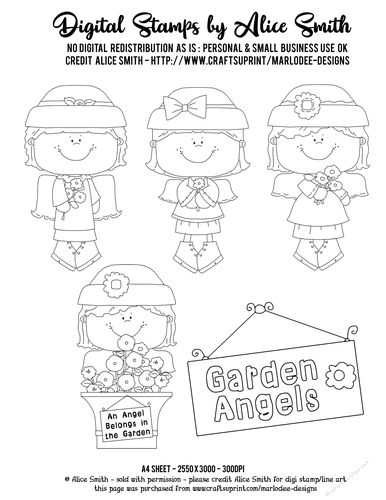 Garden Angels - Digital Stamp Graphics