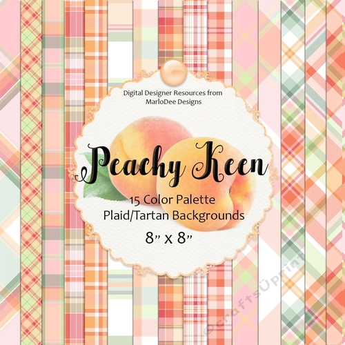 Peachy Keen - Color Palette 8x8 Plaid Tartan Backgrounds