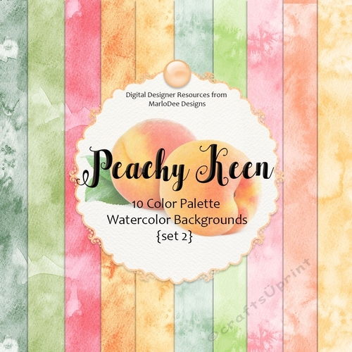 Peachy Keen - Color Palette 8x8 Watercolor Backgrounds {set 2}