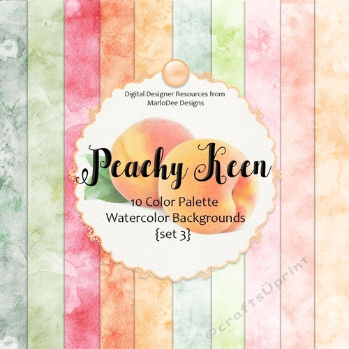 Peachy Keen - Color Palette 8x8 Watercolor Backgrounds {set 3}