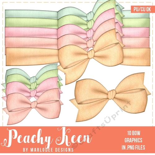 Peachy Keen - Color Palette Bow & Bow Wrap Graphics