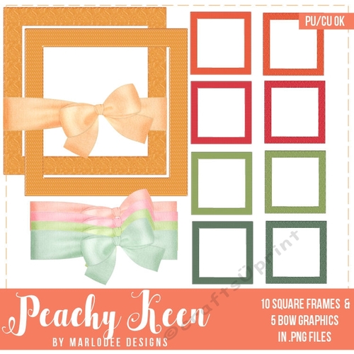 Peachy Keen - Color Palette Wrap Bow & Frame Graphics