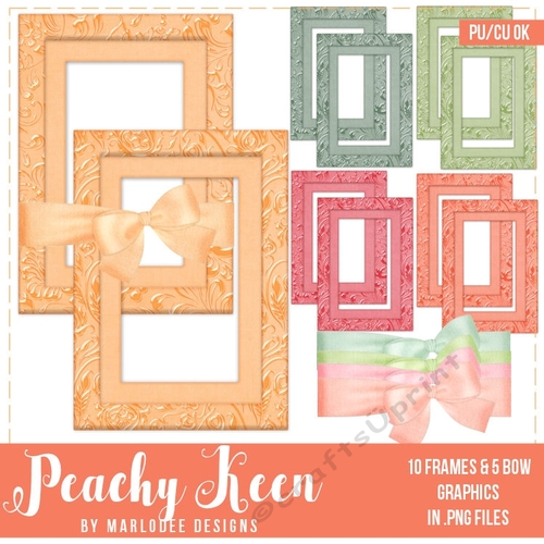 Peachy Keen - Color Palette Wrap Bow & Beautiful Vertical Frame Graphics