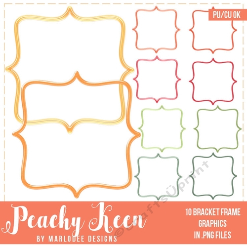Peachy Keen - Color Palette Cute Bracket Frame Graphics