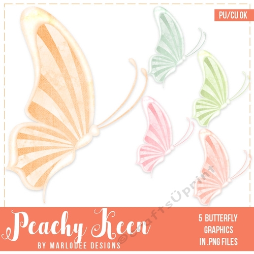 Peachy Keen - Color Palette Stripe Wing Butterfly Graphics