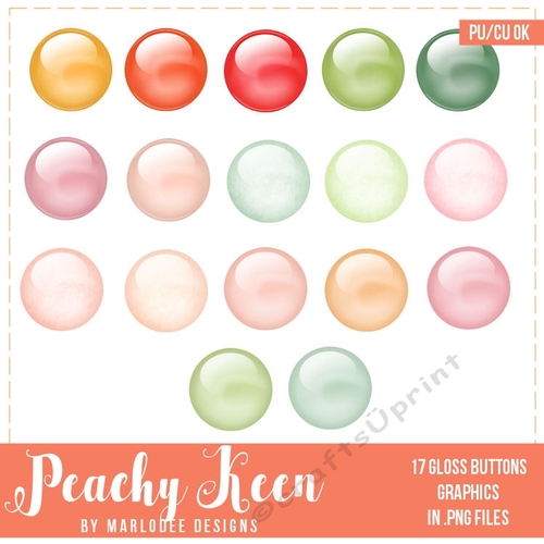 Peachy Keen - Brads - Buttons - Gems