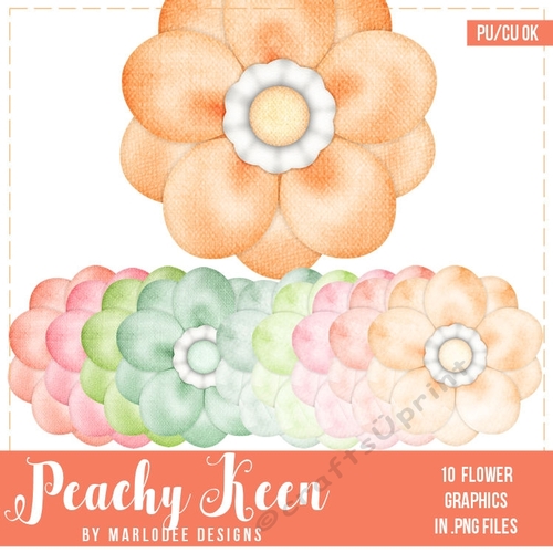 Peachy Keen - Color Palette Cute Flowers