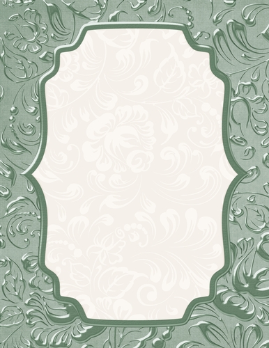 Beautiful Pine Green Color - Floral Swirl Pattern - Card Base Background