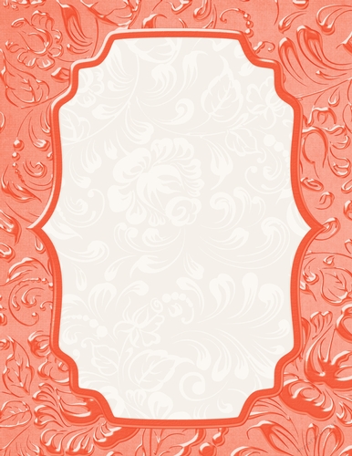 Beautiful Dark Peach Color - Floral Swirl Pattern - Card Base Background