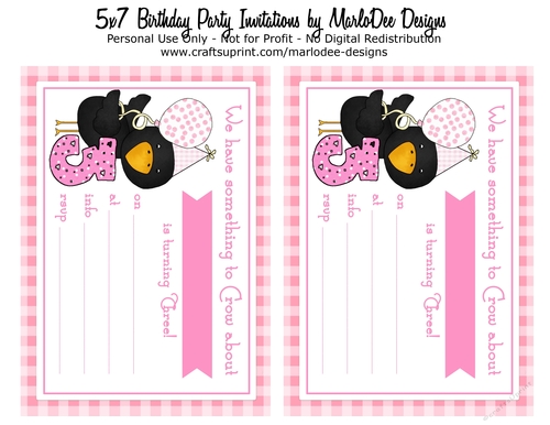 3rd Birthday Party Invitation - Something to Crow About