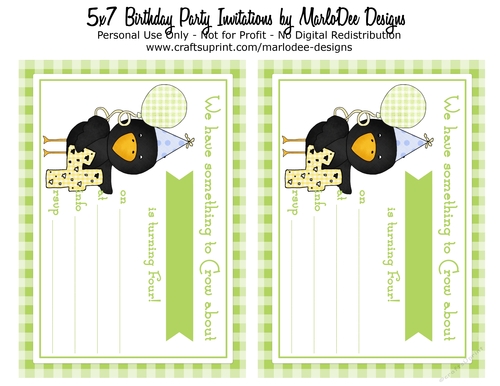 4th Birthday Party Invitation - Something to Crow About
