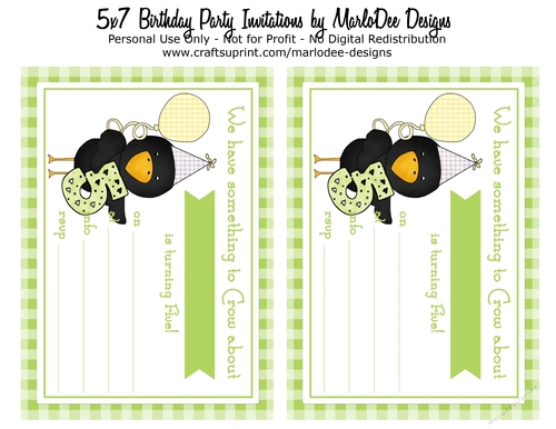 5th Birthday Party Invitation - Something to Crow About