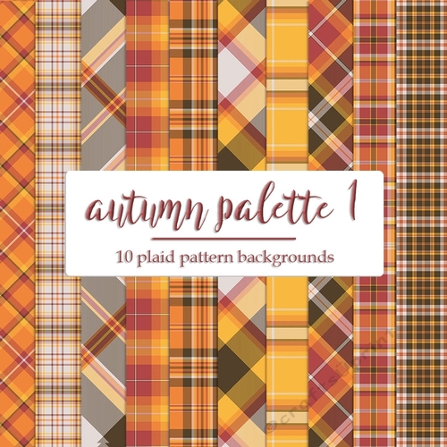 Autumn Palette One - 8x8 Plaid Tartan Backgrounds