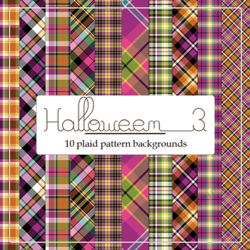 Halloween Colors 3 - 8x8 Plaid Tartan Backgrounds (set 2)