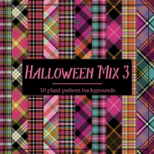 Halloween Mix 3 - 8x8 Plaid Tartan Backgrounds