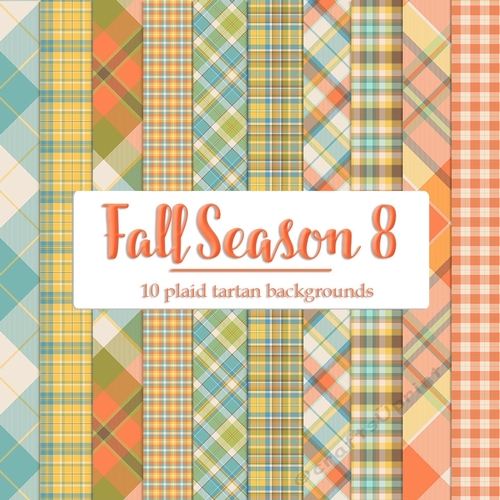 Fall Season Eight - 8 x 8 Plaid Tartan Backgrounds