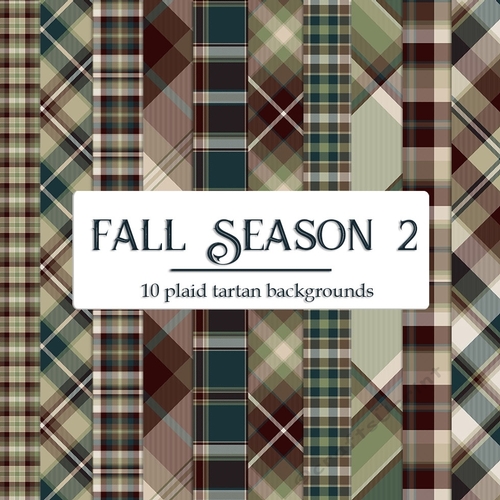 Fall Season Colors 2 - 8x8 Plaid Tartan Backgrounds