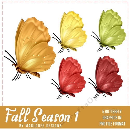 Fall Season Colors 1 - Butterflies | Designer Resource