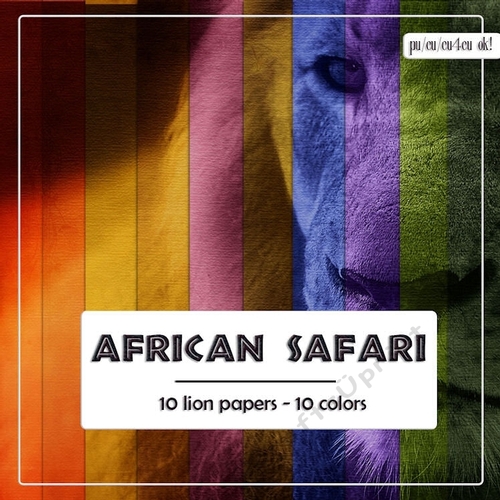 African Safari - Lion 8x8 Scenery Backgrounds