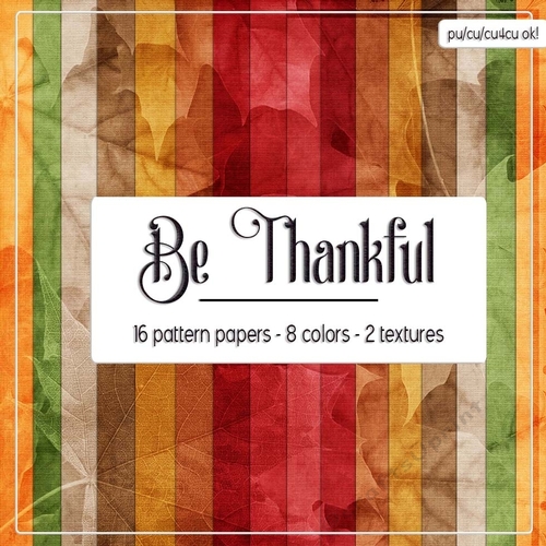 Be Thankful - Autumn Leaves Pattern 8x8 Backgrounds