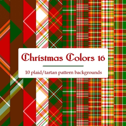 Christmas Colors 16 - 8x8 Plaid Tartan Backgrounds