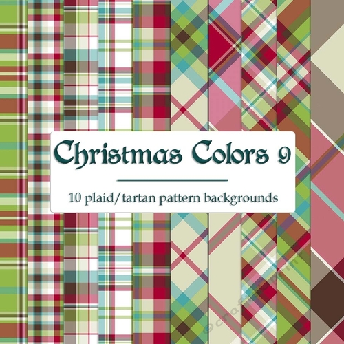 Christmas Colors 9 - 8x8 Plaid Tartan Backgrounds