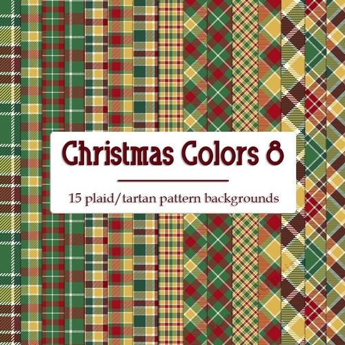Christmas Colors 8 - 8x8 Plaid Tartan Backgrounds