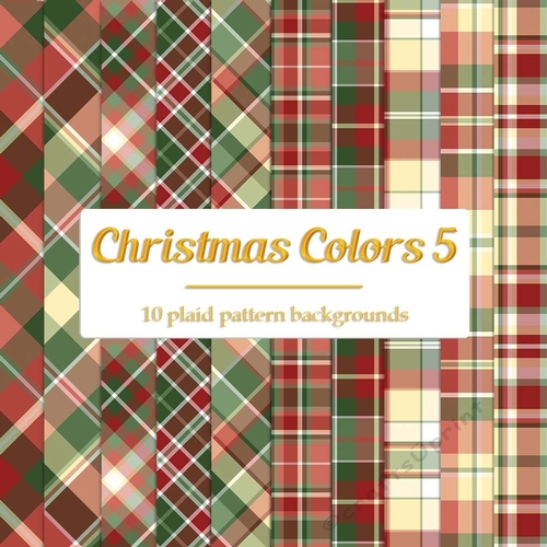Christmas Colors 5 - 8x8 Plaid Tartan Backgrounds