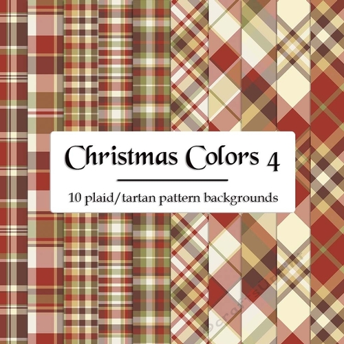 Christmas Colors 4 - 8x8 Plaid Tartan Backgrounds