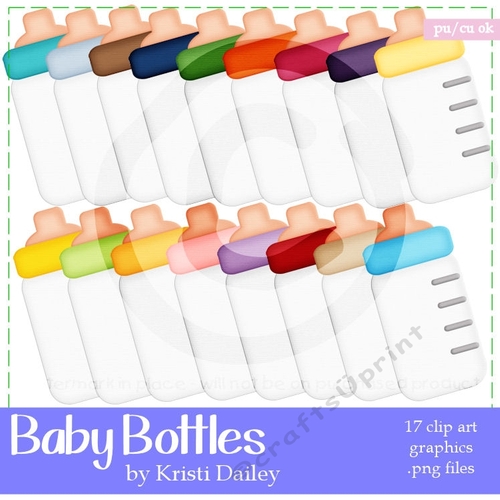 Baby Bottles Clip Art Graphics 