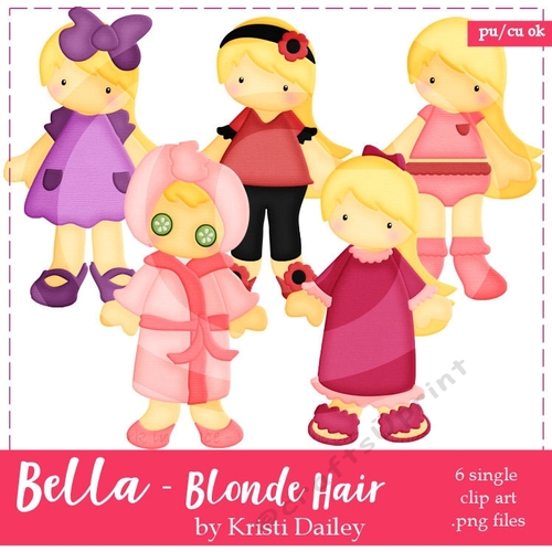 Bella - Little Girl with Blonde Hair Clip Art Graphics