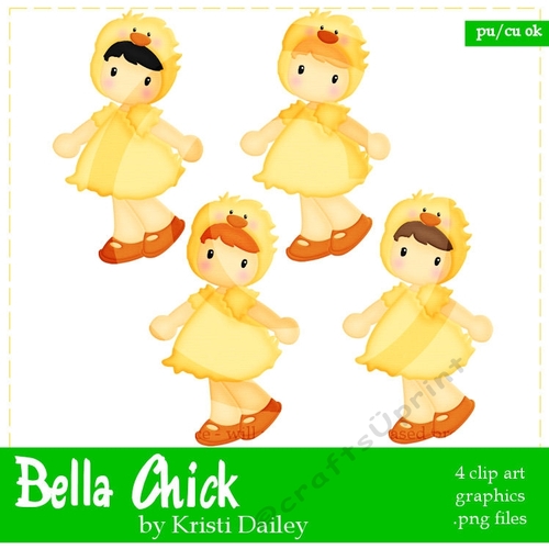 Bella - Little Easter Chick Clip Art Graphics