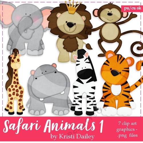 Wild Safari Animal Clip Art Graphics 