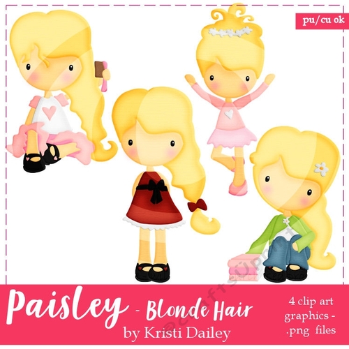 Cute Paisley Girl with Blonde Hair Graphics