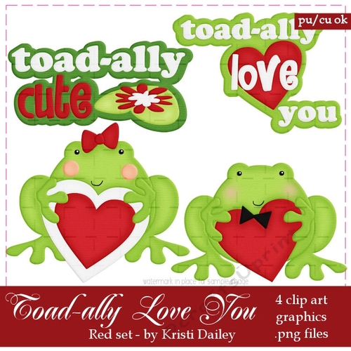 Toadally Love You - Red Valentines Day Graphics
